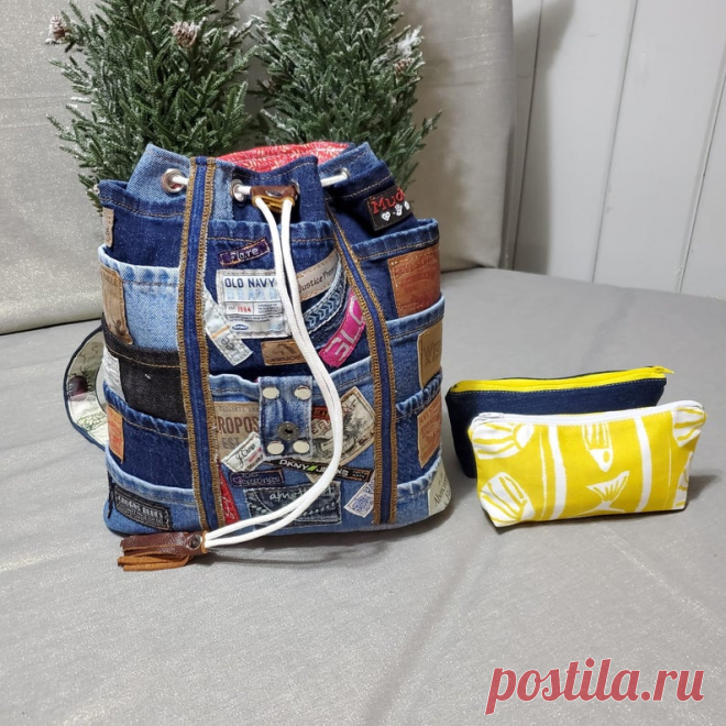Уникальный ручной работы Малый рюкзак 100% переработанных | Etsy