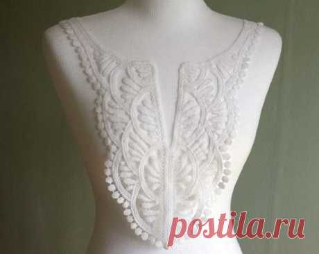 WHITE Vintage Indian Cotton Applique Bohemian Style by MakingPlus