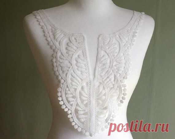 WHITE Vintage Indian Cotton Applique Bohemian Style by MakingPlus