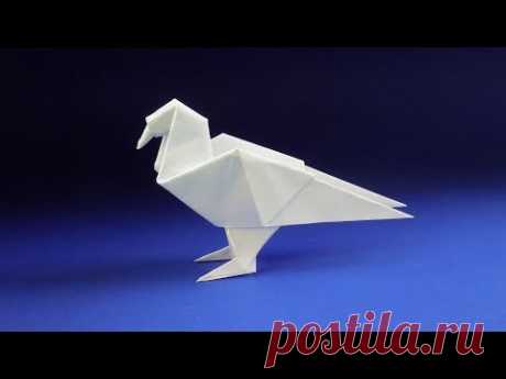 Оригами голубь из бумаги 🐦 Оригами ПТИЦА из бумаги