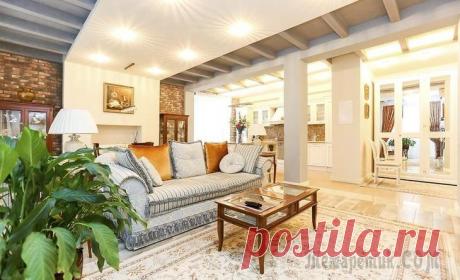 Классическая квартира 78 м² с элементами стиля лофт Квартира находится в монолитной новостройке и продавалась со свободной планировкой. Так как дочери Светланы и Виктора давно уже взрослые и живут отдельно, было решено поделить 78 м2 всего на две комна...