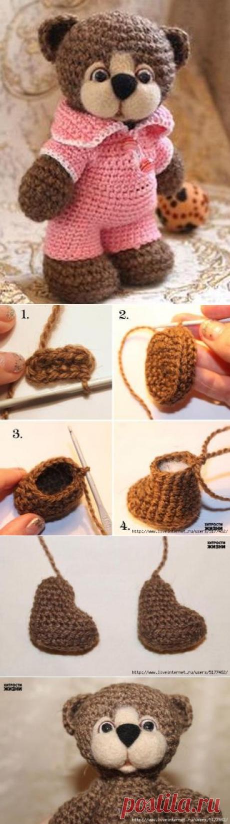 МИШКА КРЮЧКОМ С ПРИВАЛЯНОЙ МОРДОЧКОЙ.