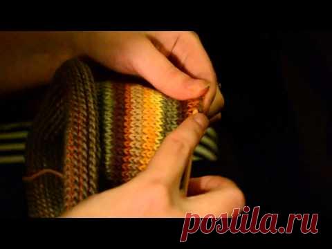 Тунисское вязание по кругу от двух мотков.