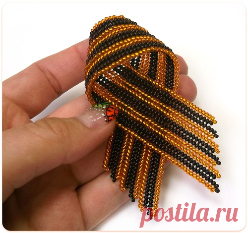 Георгиевская ленточка | biser.info - всё о бисере и бисерном творчестве