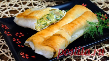 Закуска из лаваша с сыром и грибами