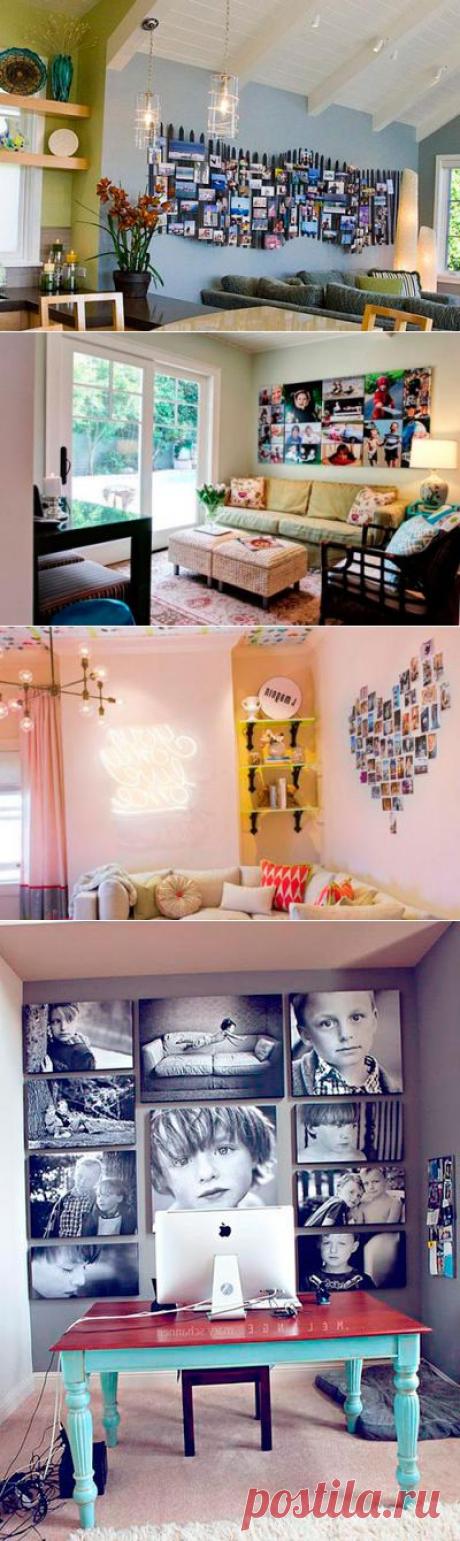 Фотоколлажи без рам: декор стен фотографиями