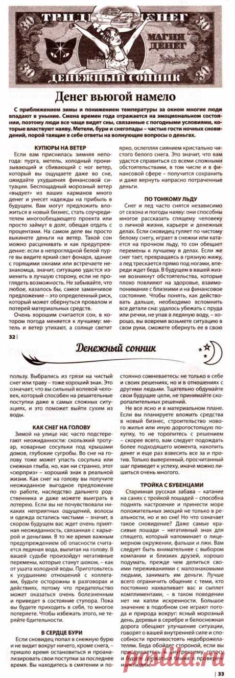 Денежный сонник