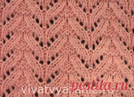 Простой красивый ажурный узор спицами - описание  Простой в исполнении, но довольно эффектный ажурный узор для вязания спицами. Хорошо смотрится на толстой пряже и при плотном вязании. Фото и описание узора.