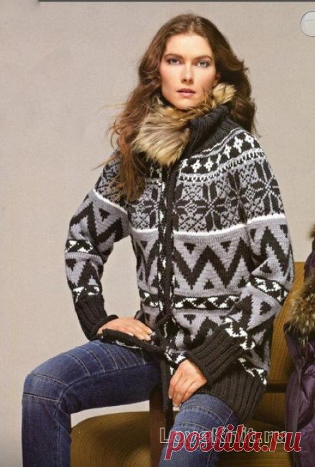 Вязание: жаккардовый жакет.