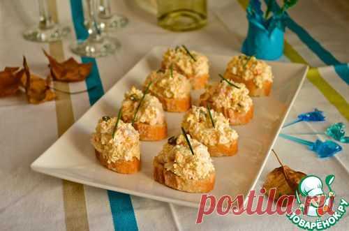 Открытые бутерброды с крабовым салатом - кулинарный рецепт