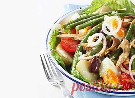 Салат с тунцом, маслинами и стручковой / Царский пир