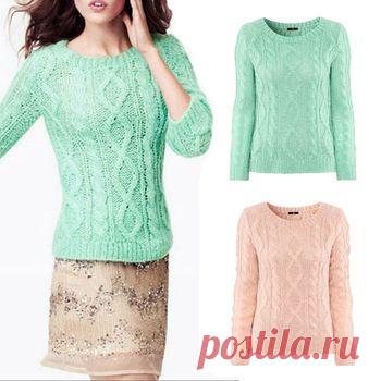 Бесплатная доставка 2013 Горячие Продажа Женщины с длинным рукавом Монетный двор Розовый пуловер вязание крючком Hollow Трикотаж О образным вырезом жаккардовые свитера 9883, принадлежащий категории Пуловеры и относящийся к Одежда и аксессуары на сайте AliExpress.com