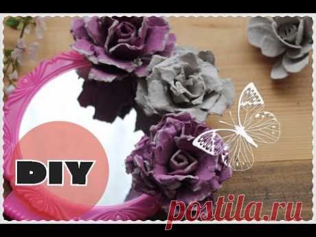 Поделки цветы из яичных лотков ✿РОЗЫ ✿ ROSE FROM AN EGG CARTON!✿Anna Crystal