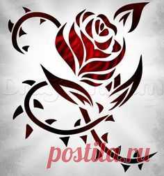 how to draw a tribal rose tattoo