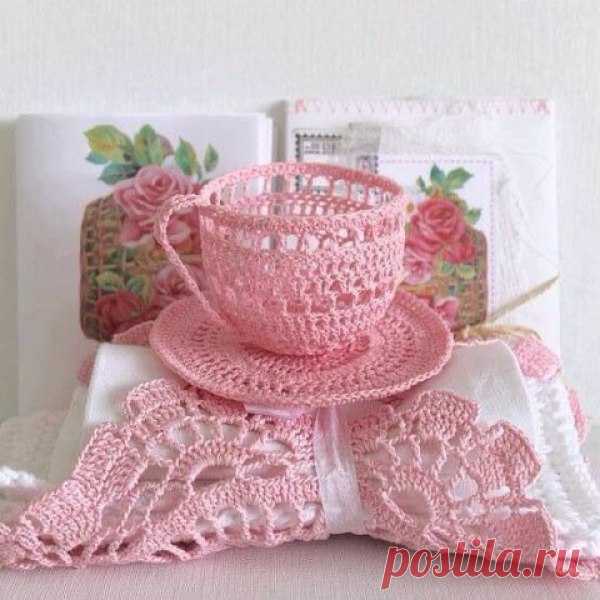 Вязаные чашечки крючком. Вязание крючком посуда |