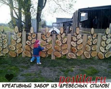 Забор из спилов Модная одежда и дизайн интерьера своими руками