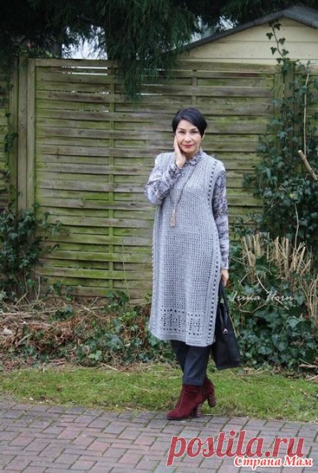 Длинный жилет/сарафан.-мое хобби ,мои работы