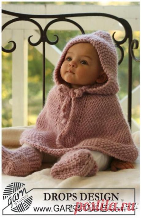DROPS вязание пончо спицами для детей