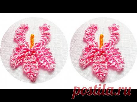 Как вышить цветы Ириса | цветочная вышивка