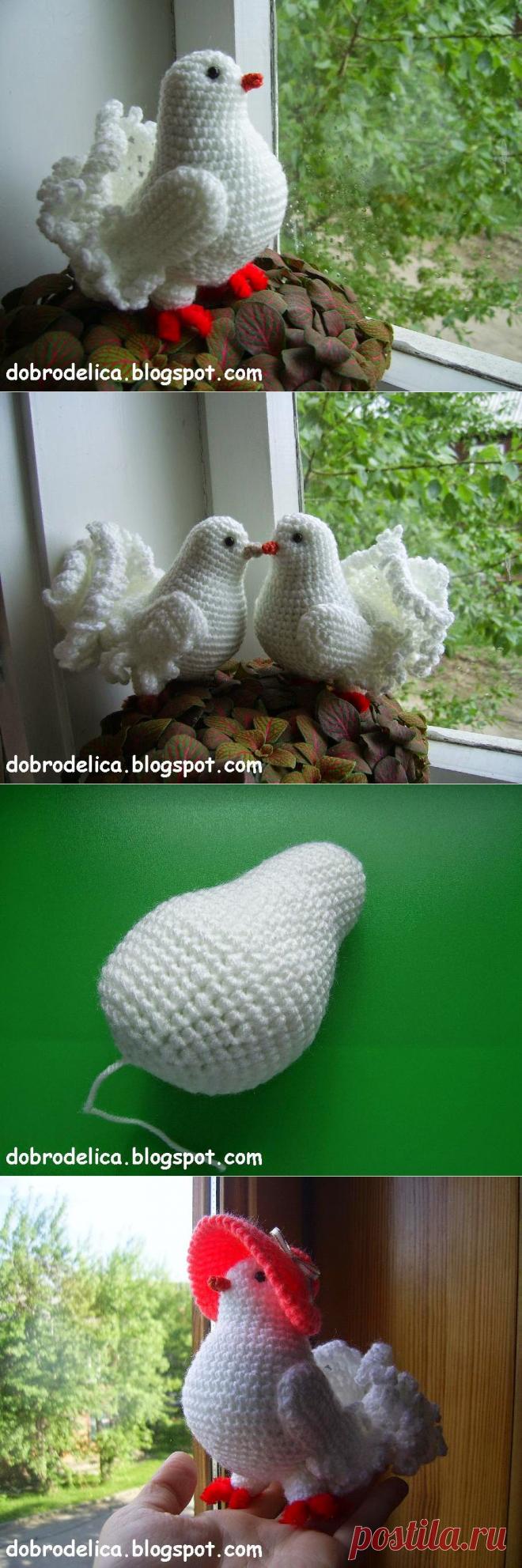 Доброделица: Голубь крючком Мастер-класс.