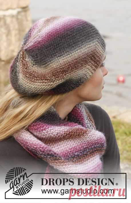 Set consists of: Knitted DROPS hat and scarf in garter st in ”Big Delight”. ~ DROPS Design