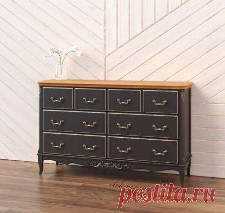 Комод из массива дерева с 8 выдвижными ящиками – черный/ясень купить по цене 89 800 руб. в Москве — интернет магазин chudo-magazin.ru