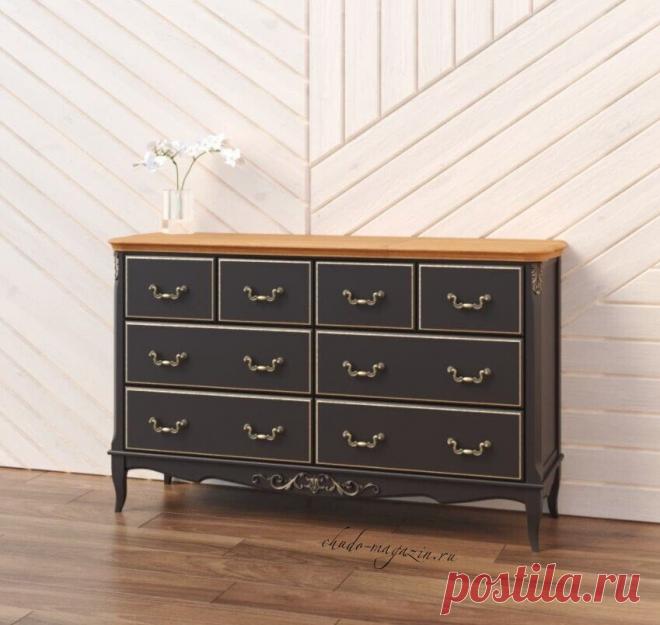 Комод из массива дерева с 8 выдвижными ящиками – черный/ясень купить по цене 89 800 руб. в Москве — интернет магазин chudo-magazin.ru