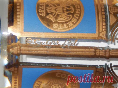 8 Vintage RARE Culver Mid Century Glasses Blue Gold Eagle Massachusetts Coin Set | eBay