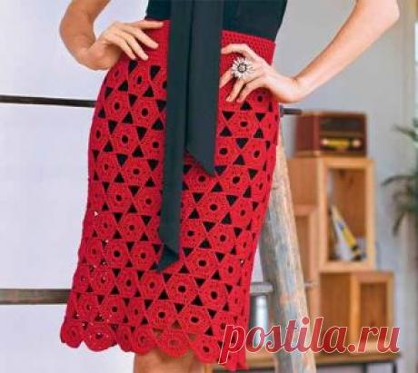 Юбка из шестиугольных мотивов — HandMade