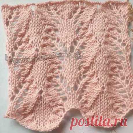 Красивый ажурный узор спицами для жакета, палантина, схема узора - Самые красивые узоры спицами