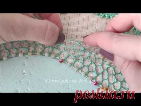 Вязальный марафон Часть 18.  Нерегулярная сеточка на прямых участках.