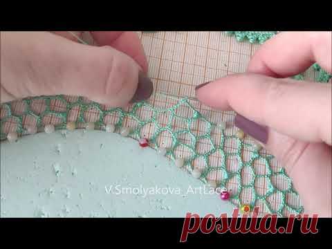 Вязальный марафон Часть 18.  Нерегулярная сеточка на прямых участках.