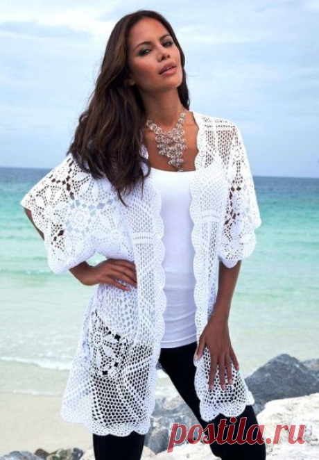 Роскошный кардиган для любителей вязать крючком