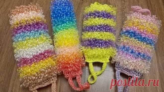 Пышная и плотная мочалка крючком. Крючок для начинающих 2019.