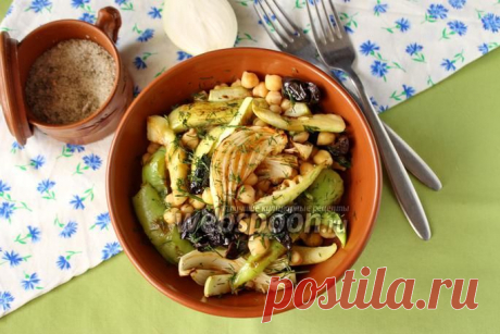 Салат из нута с печёными овощами