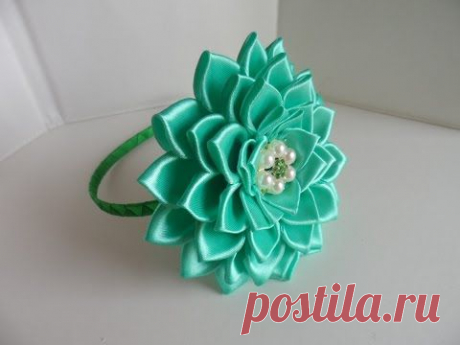 Георгин ободок для волос / D.I.Y. Venda del pelo de la dalia