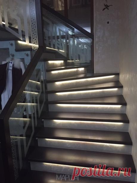 Изготовление лестниц, ограждений, перил Маршаг – Перила с рисунком на стекле