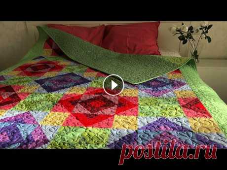 Лоскутное одеяло Сады Любви (покрывало) Это яркое наполненное солнечным светом и радостью одеяло сшито из высококачественных тканей из 100% хлопка. Лоскутный верх собран из американского хло...