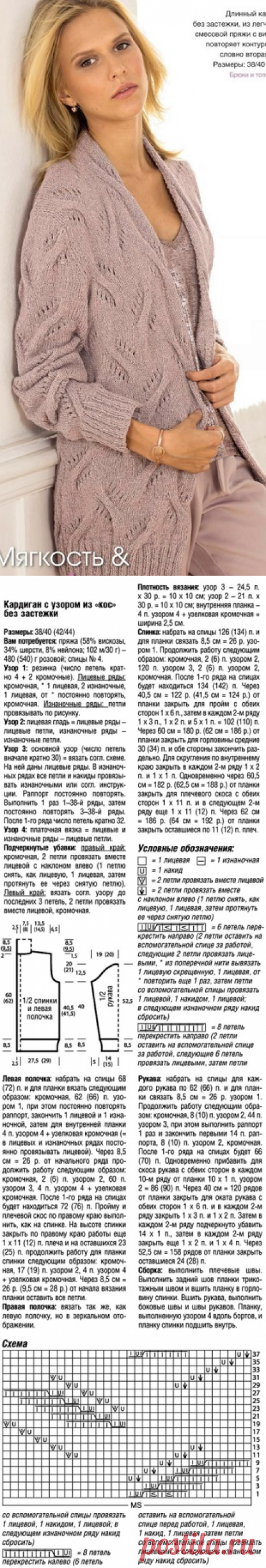 Кардиган спицами 2019