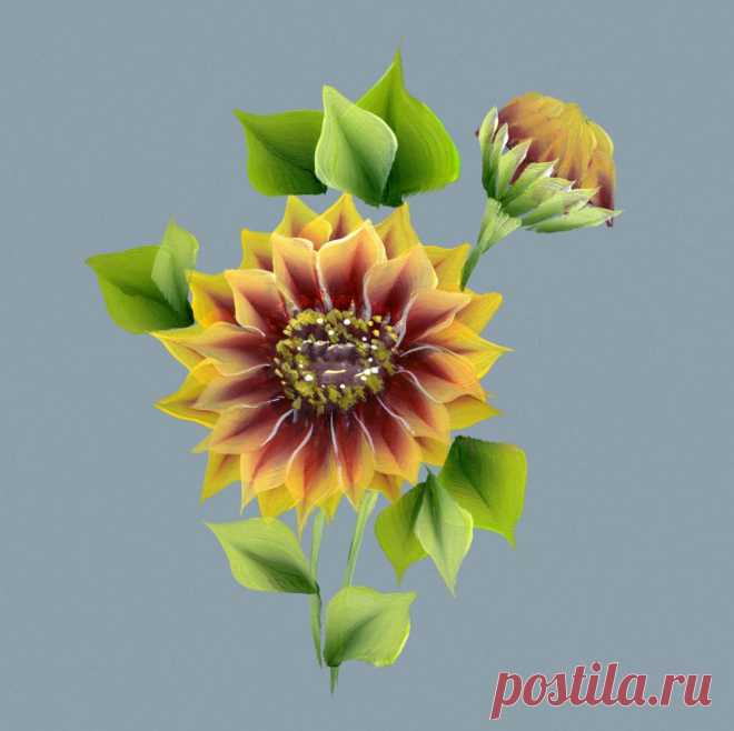 Рисунки плоской кистью от Юлии Белей