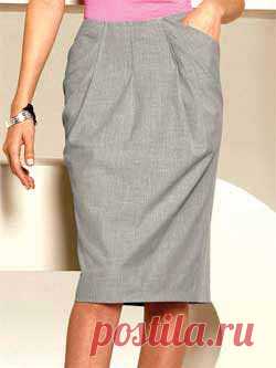 Юбка со складками и карманами