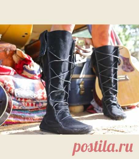 Вудсток мокасины - черный - барахла цыганка ко.