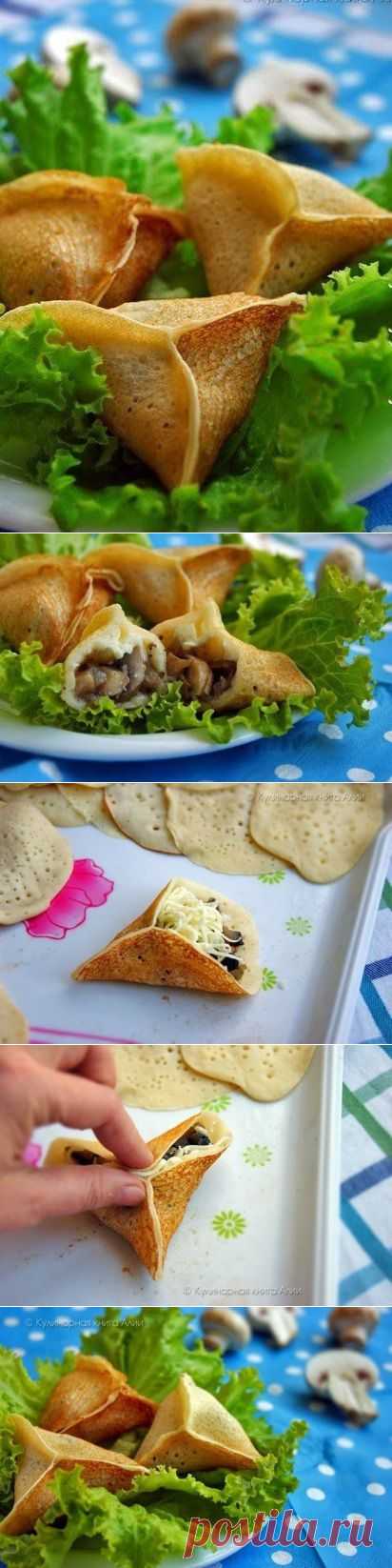 АРАБСКИЕ  БЛИНЧИКИ  "КАТАЕФ"  С  ГРИБАМИ  И  СЫРОМ !!!