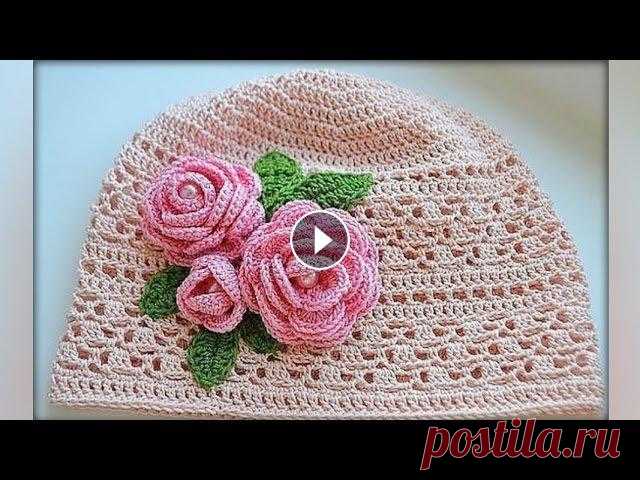 Вязаная панамка (шапочка) крючком на лето. Knitted hat tutorial. Группа Вконтакте: Мастер класс цветочка: Также можете посмотреть как вязать красивый шнурок: Как вязать пинетки: Подробное описание по вязанию шапочки...