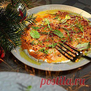 Лосось с ванильным соусом и укропной сметаной рецепт – закуски