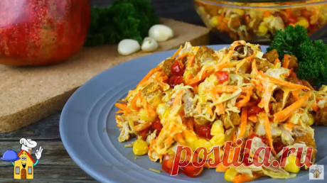 Новый вкус, неповторимая кислинка: сочный и свежий салат с гранатом и корейской морковкой – готов за считанные минуты