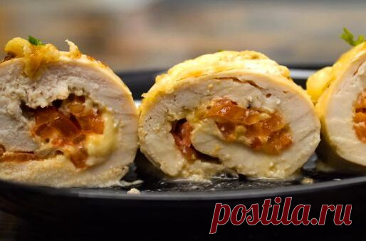 Куриные рулетики с сыром, яйцом и помидором - Home-Cook.Net