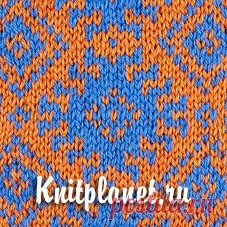 Планета Вязания | Жаккардовый узор Парча. Схема вязания узора спицами