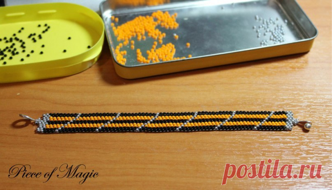 Георгиевская лента мозаичным плетением - Ярмарка Мастеров - ручная работа, handmade