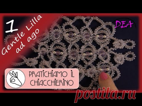 Gentle lilla Ago T.1- Perle nei cerchi nei pippiolini e tra i nodi.